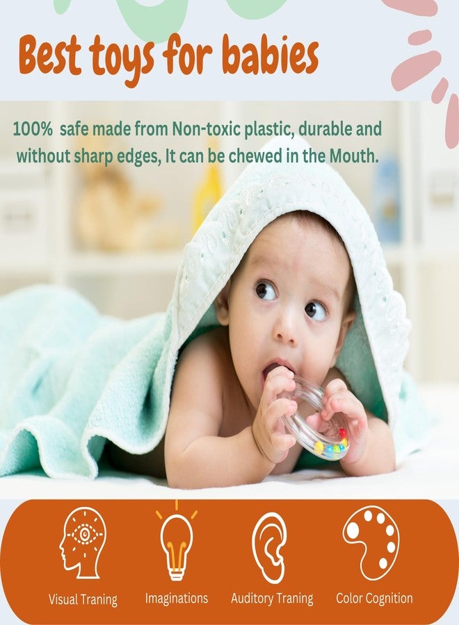Lefan Rattle Set for Babies 0-6 Months Rattle and Teether Toys for Baby Toys Rattle Toy for New Born Early Development Toys for Baby Return Gifts for Kids Baby Shower Gifts-Set of 3 Pcs - Image 5